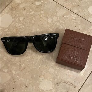 Ray-Ban Black Frame Sunglasses way fairer foldable and case